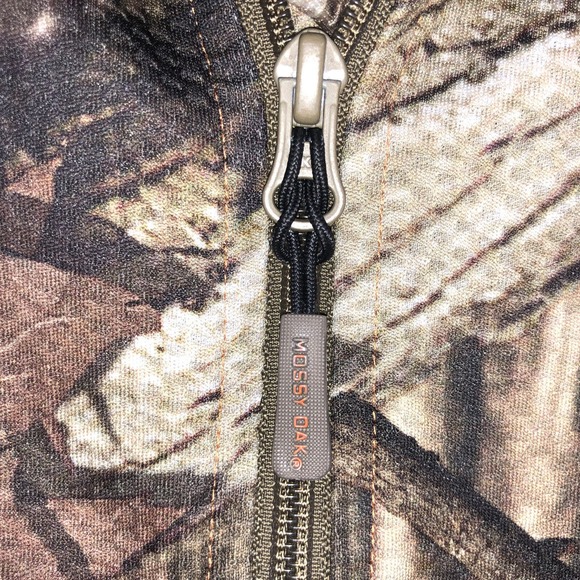 Mossy Oak Break-Up Infinity Mens Green Camo Outdoors Half Zip Jacket Shirt Large - Picture 6 of 16